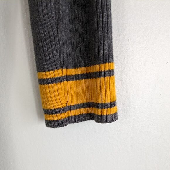 Vintage Y2K Converse Sweater Striped Blokecore Collegiate Ivy Gray Yellow XS - Picture 7 of 11